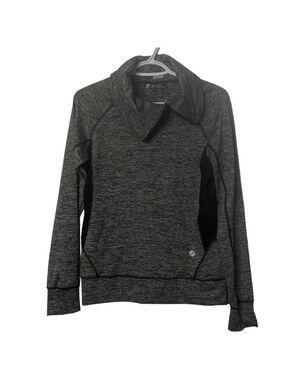 Oxygen Women's Grey Heather Mock Neck Long sleeved Pullover Activewear Sweater S